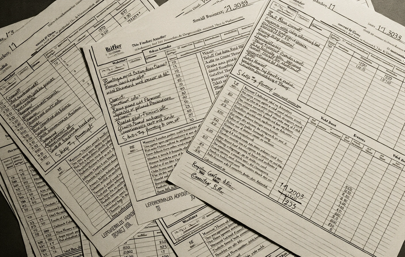 Financial ledger backdrop